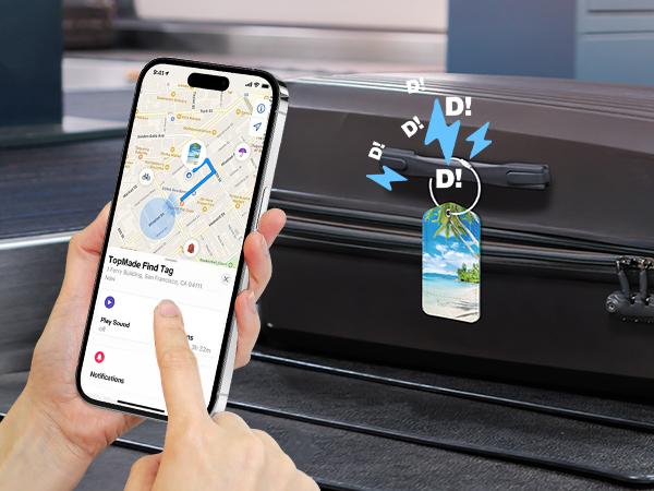 Smart Luggage Tag with Find My(IOS Only), Premium Leather Luggage Tags for Suitcase, Travel Bags, Backpacks, Anti-Lost Suitcase Tag Tracker for Travel with Privacy Name Card, Rechargeable Smart Luggage Tag with Find My(IOS Only), Premium Leather Luggage Tags for Suitcase, Travel Bags, Backpacks, Anti-Lost Suitcase Tag Tracker for Travel with Privacy Name Card, Rechargeable