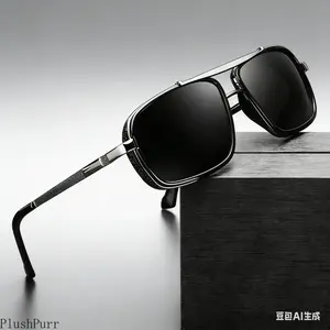 Polarized Punk Sunglasses Men Vintage Fashion Steampunk Square Sun Glasses Male Driving Googles Summer Travelling Shades UV400