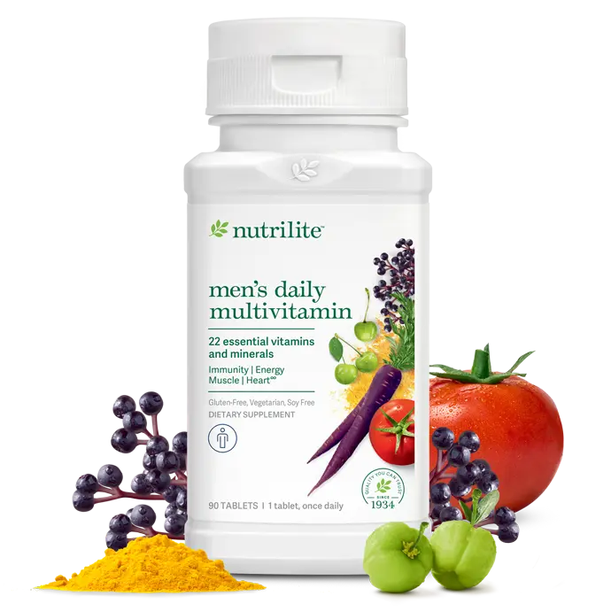 Nutrilite Men’s Daily Multivitamin Tablets 90 Tablets – Daily Vitamin Supplement with Plant Nutrients & 22 Essential Nutrients