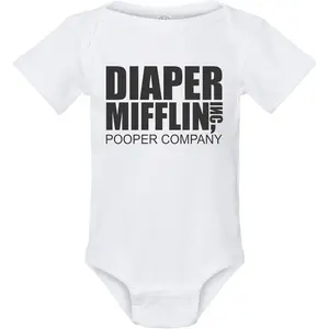Freedomtees Diaper Mifflin Pooper Company Baby Bodysuit Shirt, The Office Baby Bodysuits, Funny Baby Clothes
