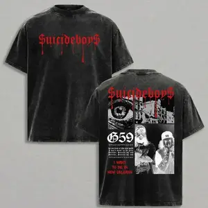 Suicideboys G59 Vintage Washed Oversized T-Shirt |   Streetwear Essential for Underground Rap Fans 🖤 # Suicideboys # G59 # Streetwear # VintageTee # HipHopFashion CH9