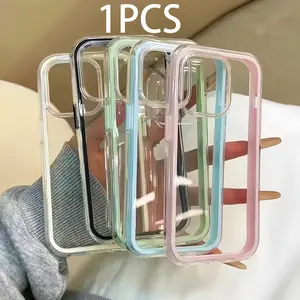 New minimalist black frame, Dopamine 2-in-1 transparent phone case Cover, is suitable for the iPhone 17 Pro Max/17 Air/16/15/14 /13/12/11, for Huawei Pura70 Ultra/P60/P50/Mate60 Pro/Mate70/Mate50，for Xiaomi 13/14/15/Redmi Note14 Pro Plus