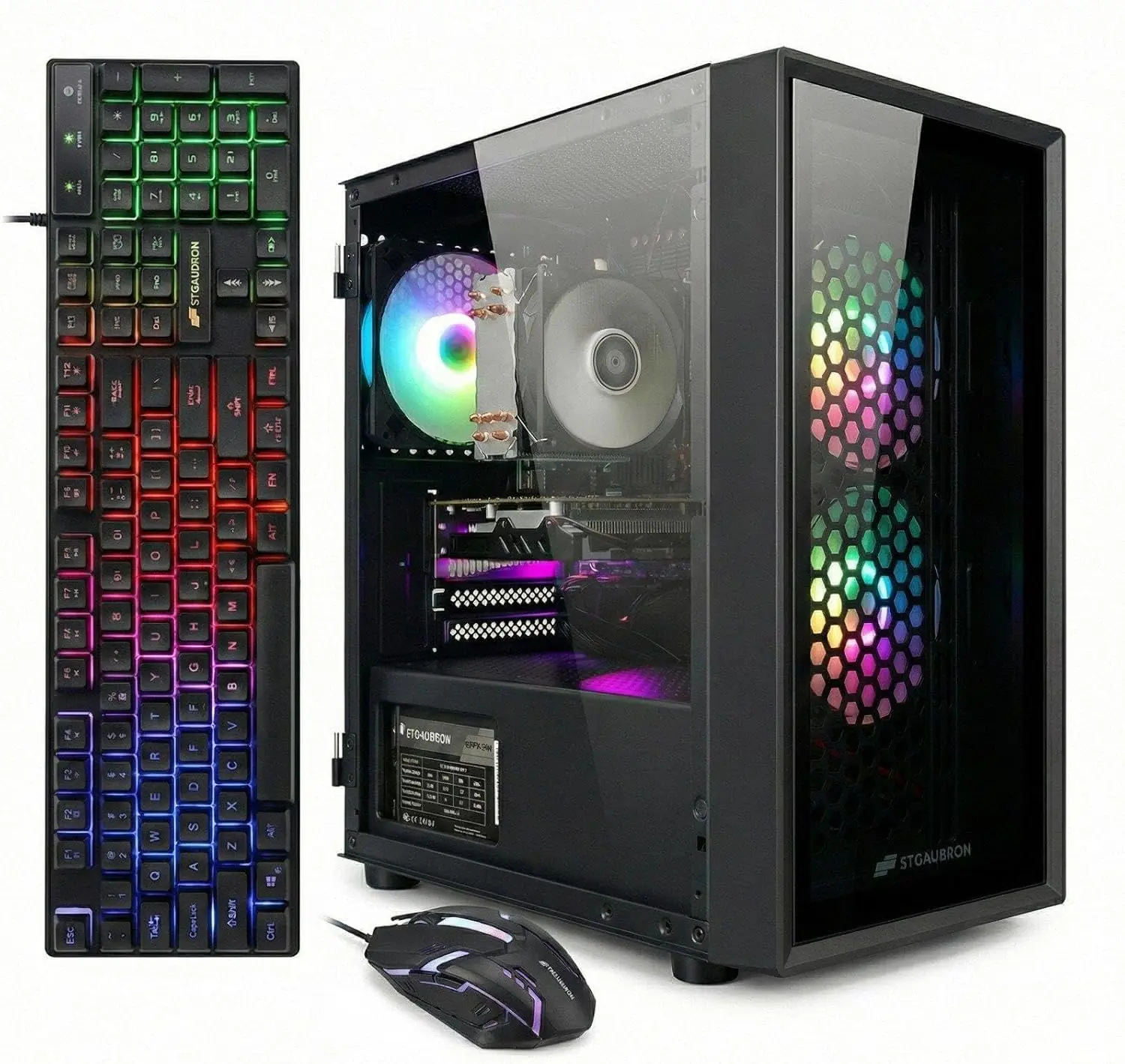 STGAubron ,Intel i7  E5 3.0GHz,Radeon RX 550 4G,16GB ,512GB ,WiFi,BT 5.0,RGB  x 3,Windows 11