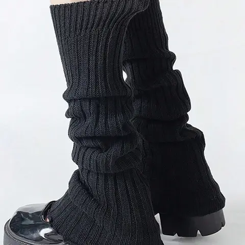 Women's Y2K Cold Wind Style Calf Leather Socks, Fall Winter Half Pair, Comfortable Fashion Design, Perfect for Daily Wear