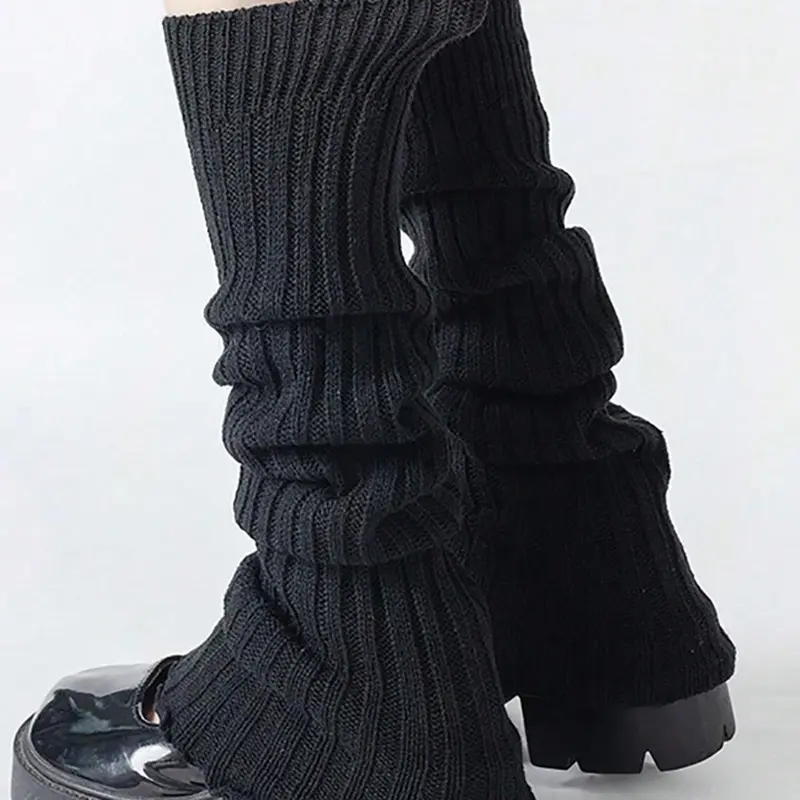 Women's Y2K Cold Wind Style Calf Leather Socks, Fall Winter Half Pair, Comfortable Fashion Design, Perfect for Daily Wear