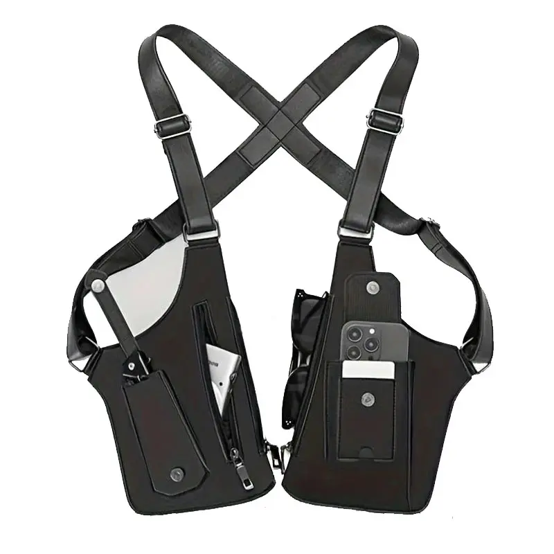 Premium Leather Adjustable Underarm Shoulder Bag for Men & Women Anti-theft Hidden Storage for Cell Phones & Outdoor Gear Versatile for Cycling Hiking & More