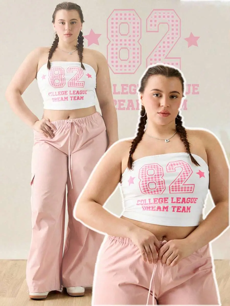 [FREE SHIP DEAL] Summer Music Festival Plus Size Women Short Tube Top