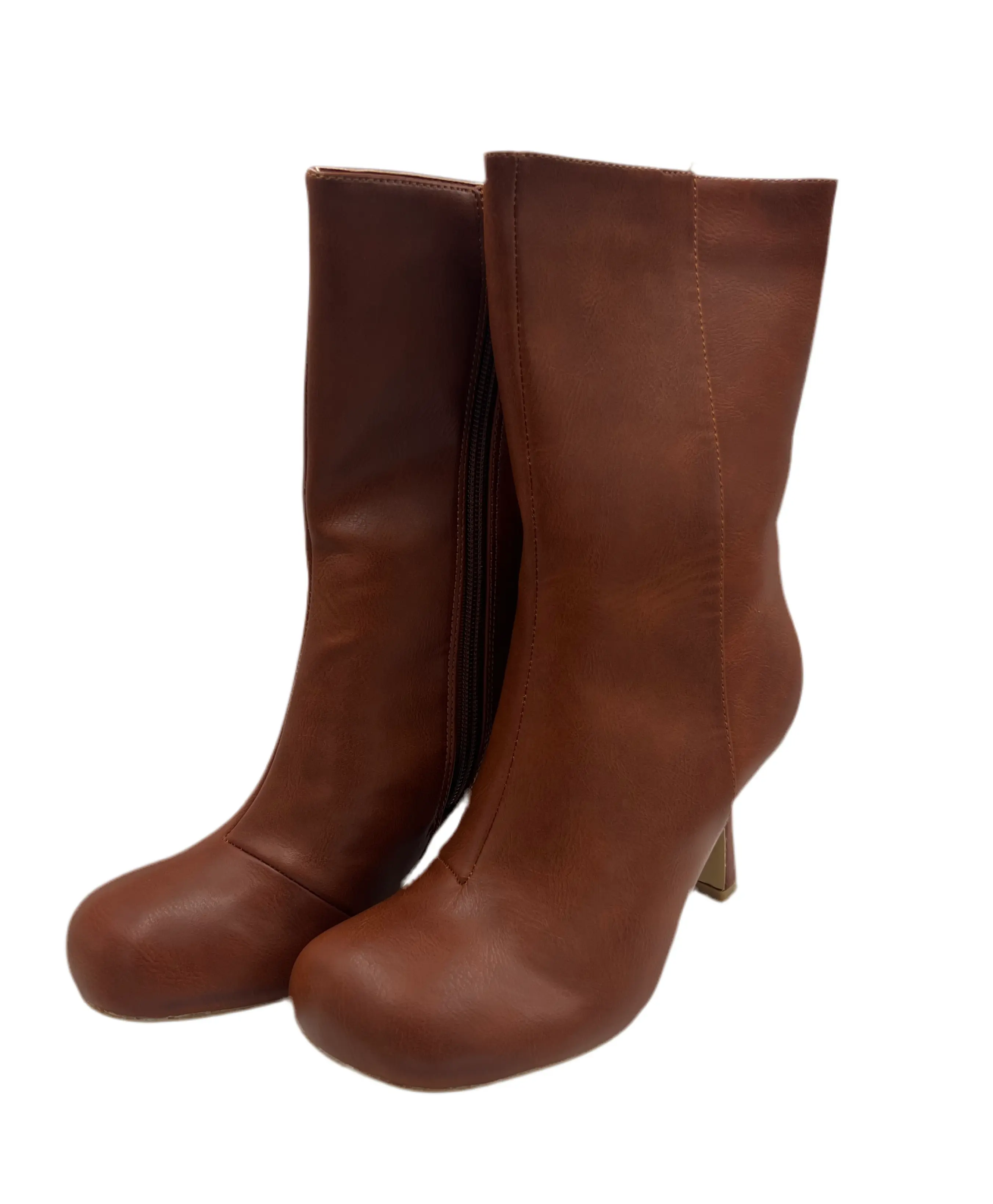 Judith Brown Ankle Boots in Brown Leather with Classic Design and Round Toe