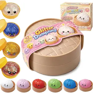 Glitter Dumpling Squishy - Random Glitter Dumpling Box, Dumplings Squishy Toy, More Surprises (Random)