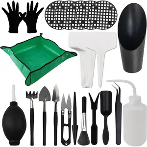 30PCS/Set Mini Hand Transplanting Succulent Tools Set, 19.7" Thickened Repotting Mat & Plant Tag, Miniature Planting Indoor Fairy Care, Potting, Cactus, Houseplant Tool Kit