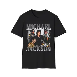 Michael Jackson Legendary King Of Pop Shirt Retro Music Icon Collage Graphic Tee Vintage MJ Fan Shirt Music Lover Gift Michael J Collage