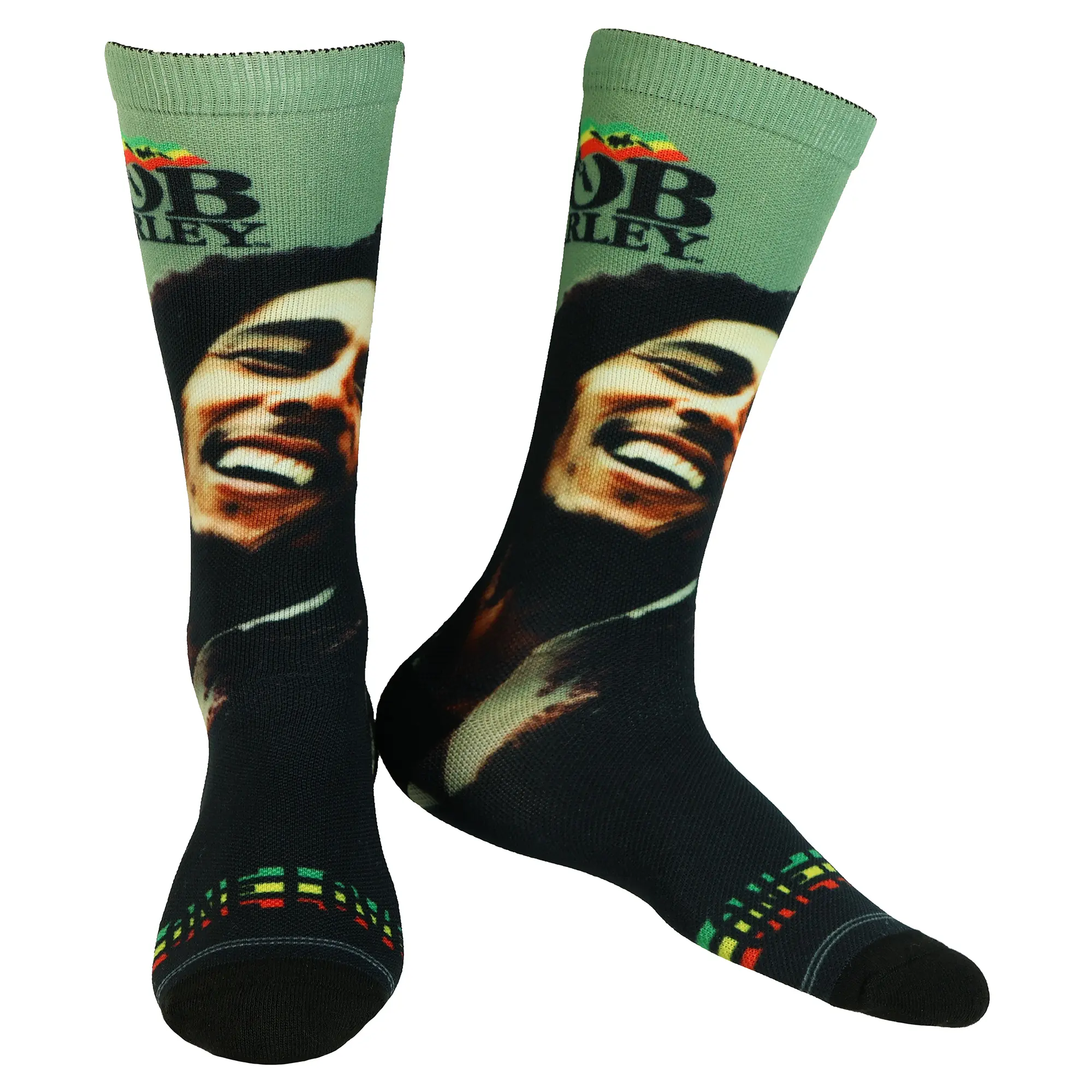 Bob Marley One Love Men's Mid-Calf Sublimated Crew Socks 1 Pair