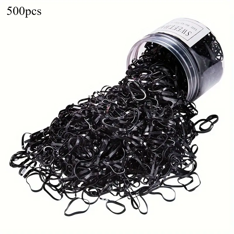 500pcs/set Small Rubber Bands Set Simple High Elastic Hair Rings Cute Mini Hair Scrunchies