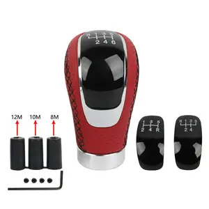 BRAND NEW Universal 5/6 Speed Red Leather Car Manual Racing Gear Stick Shift Knob Shifter