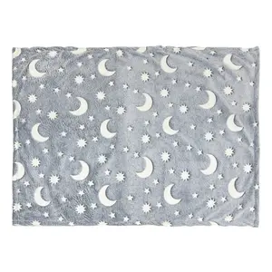 Pet glow-in-the-dark blanket, dog bath towel, cushion, glow-in-the-dark coral fleece cover, machine washable sleeping pad, winter warm seat cushion