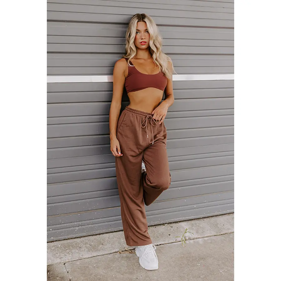 Coziest Place Pants In Chocolate