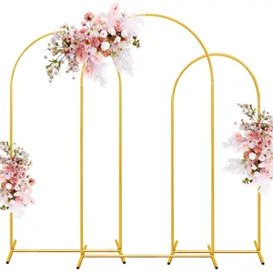 Arch Backdrop Stand Balloon Arch Stand Stable Gold Wedding Arch Frame Metal Arch Backdrop Stand for Wedding Ceremony Birthday Party Bridal Baby Shower Banquet Decoration