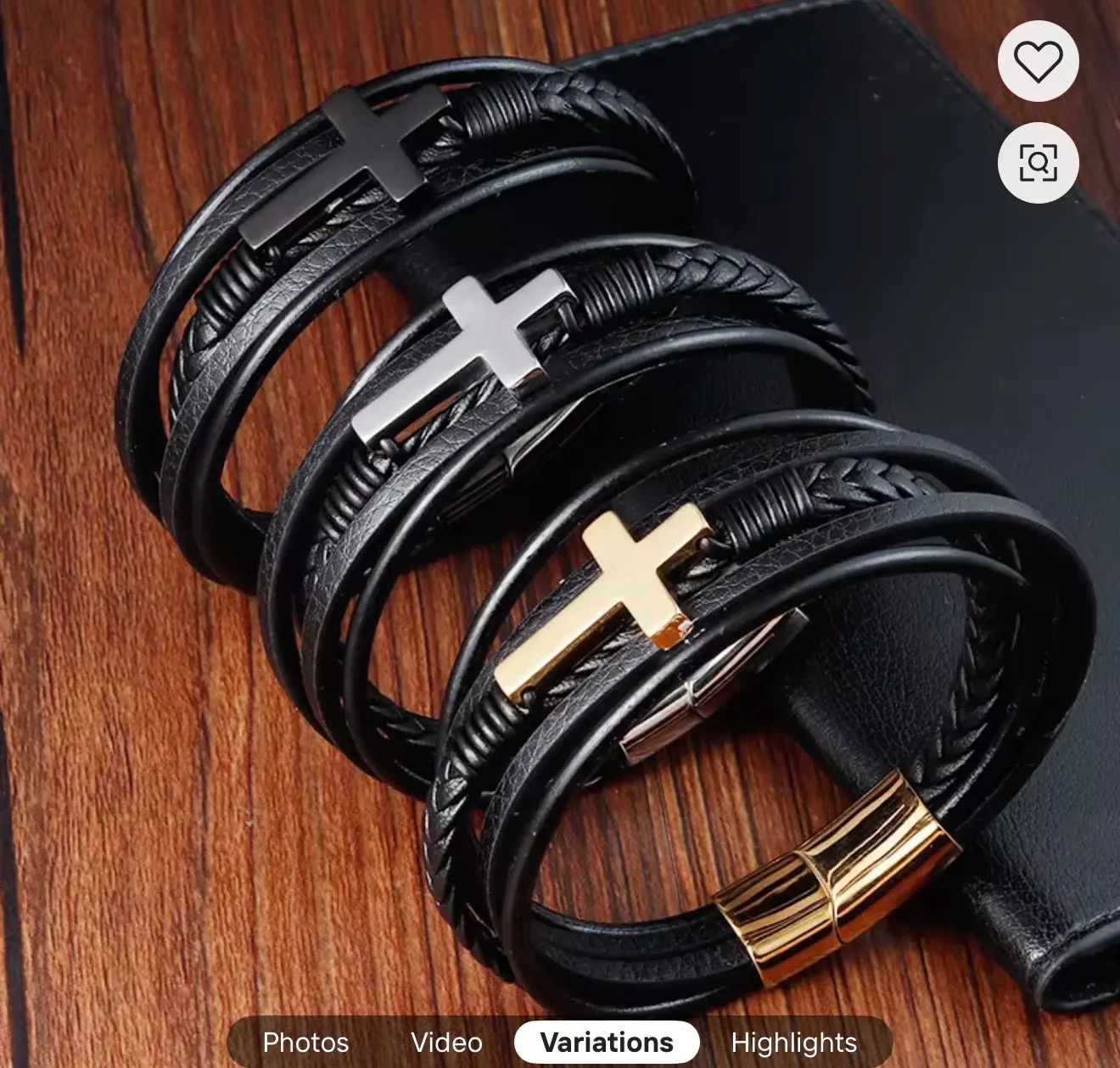 Braided Cross Bracelet Magnetic Clasp Men Genuine Leather Bracelet Stainless Steel Magnetic Clasp Chain