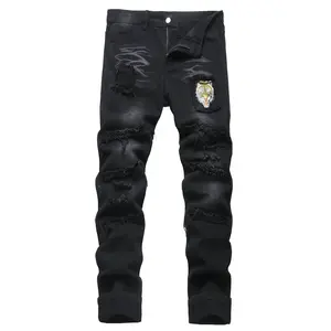 Men's Slim Fit Stretch Jeans Ripped Skinny Jeans for Men, Fashion Distressed Straight Comfort Flex Waist Pants, Pants for Men