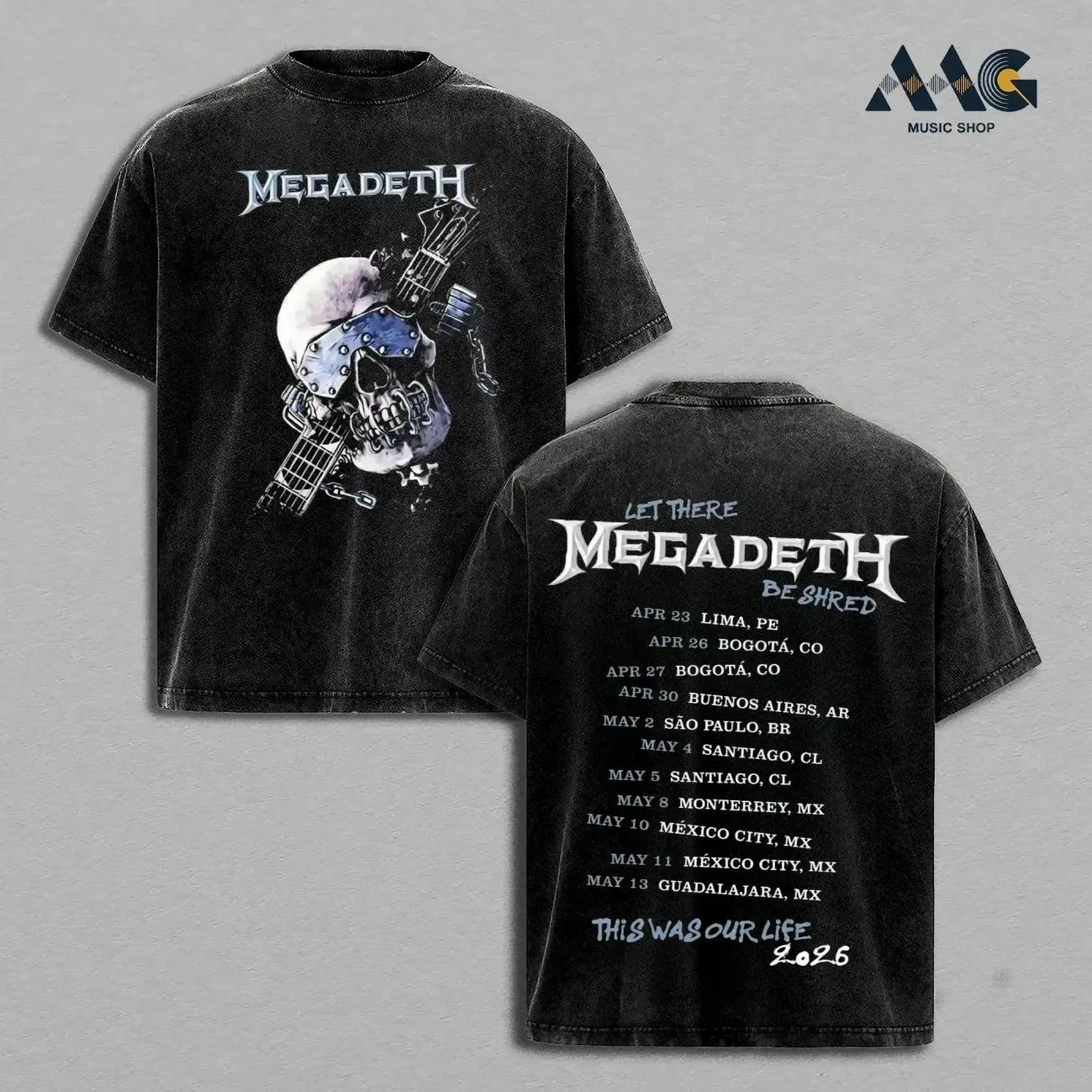 Megadeth Thrash Metal Skull Guitar Streetwear Heavy Cotton Top, Rock Band Concert Merch, Oversized Graphic Tee Men, Y2k Casual Fashion Apparel, Vintage Washed Heavyweight Short Sleeve Top, Graphic Tee Unisex Heavyweight SVL