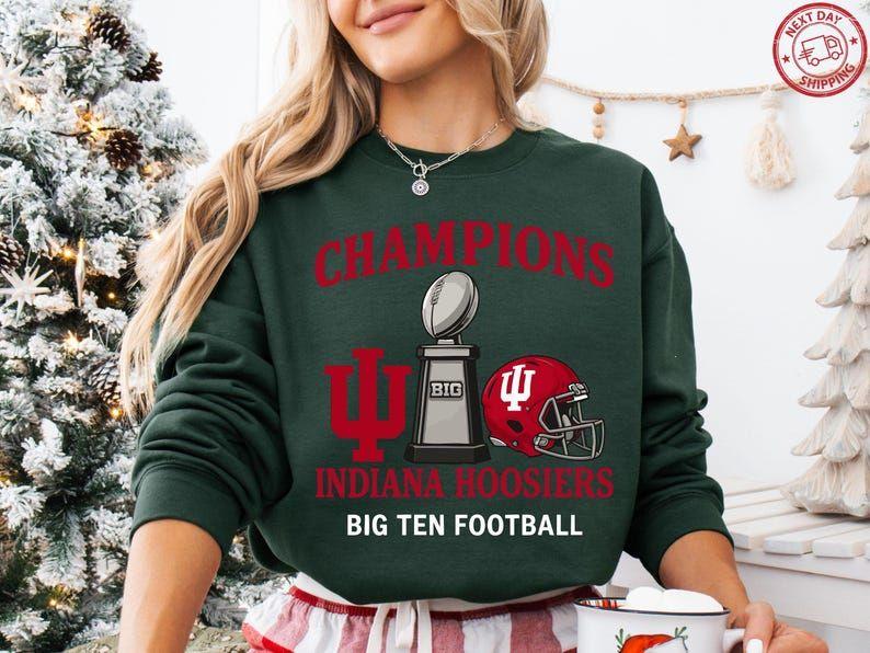 Indiana Hoosiers Champions Sweater, Big Ten Football, Indiana Hoosiers Trophy Sweater, Indiana Football Vintage Champion Shirt,