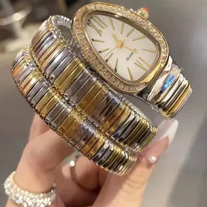 Elegant Women's Snake-Shaped Quartz Watch, Luxury Roman Numeral Dial, Fashionable Ladies' Timepiece, Modern Fashionable Wristwatch, Perfect Gift for Girls