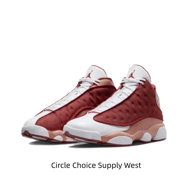 Red and White Mid-Top Retro Basketball Shoes with Dune Red Mesh and Clay Red Suede Upper, White Leather Midsole