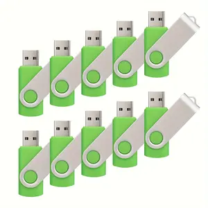 10pcs 4GB/8GB/16GB/32GB/64GB USB 2.0 Flash Drives Bulk Pack Swivel Memory Stick USB Thumb Drive Pen Drive Jump Drive USB Stick Photo Stick U Disk With Led Indicator For Computer Laptop, Green/Grey/Orange/Red/White