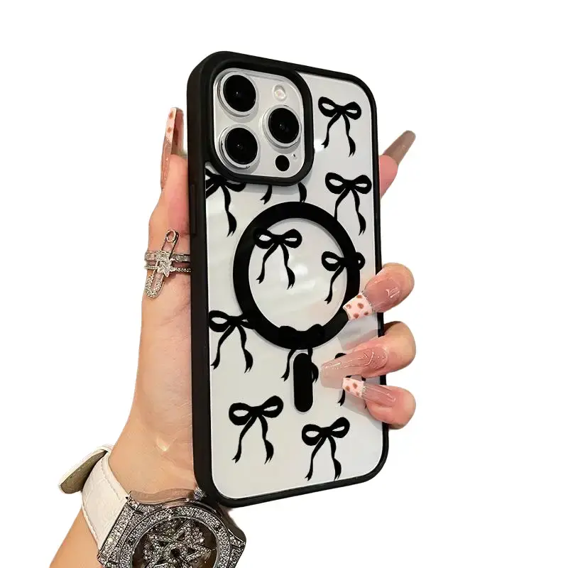 Premium Magnetic Case for iPhone11/12/13/14/15/16/17promax Black bow y2k cased MagSafe Ready, Anti-Fall,Springtok,and Ultra-Thin Design |     Perfect for Everyday Use Protector Screen Protector Aesthetic Resistance Cover Protection