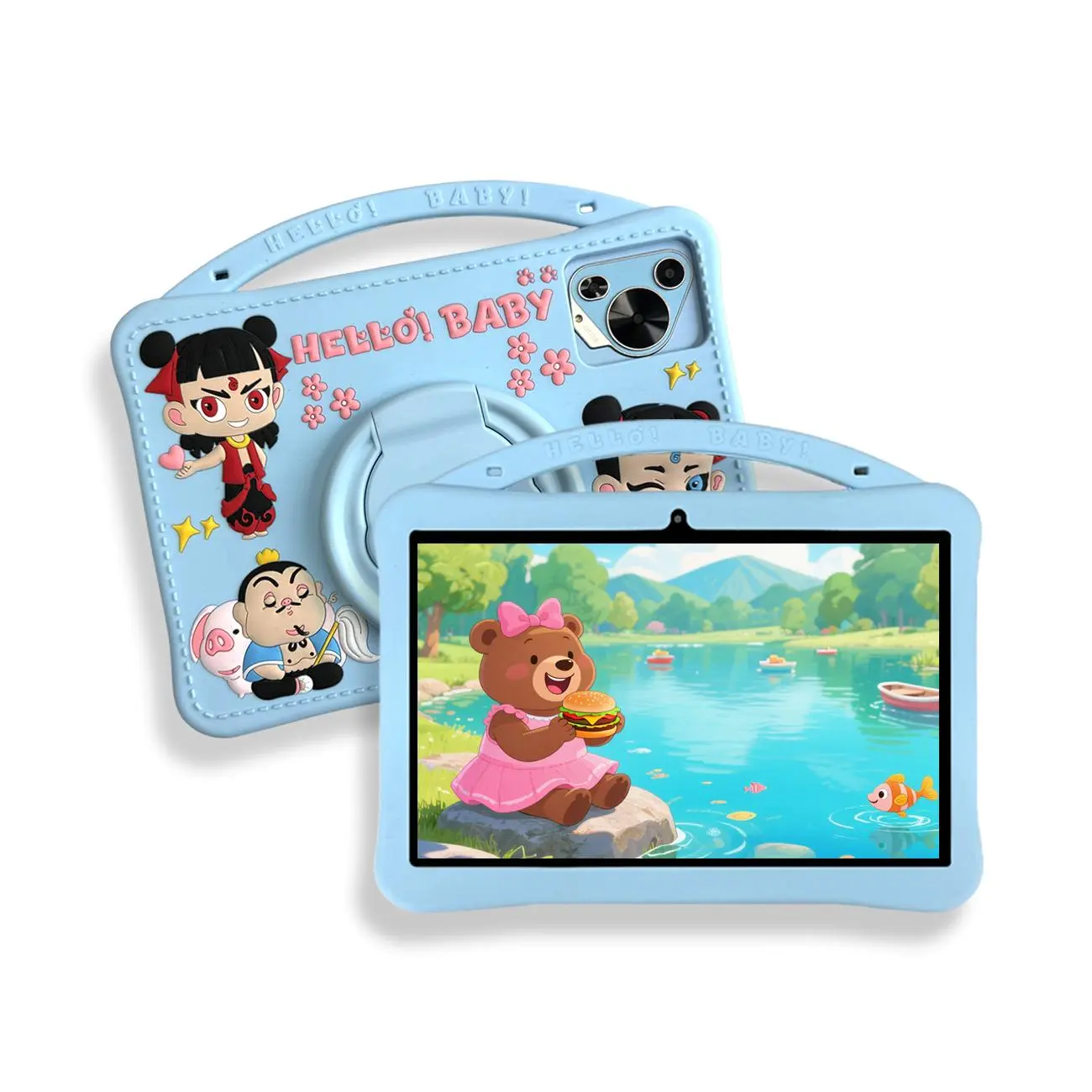 10.1 Inch Android Tablet, Parental Control Tablet with IWAWA Learning Software, Tablet with Movie & Music Function, No Plug