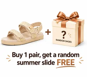 【Buy 1 Get 1 Gift】Women's Flat Sandals Comfort Adjustable Double Strap Slip on Leather Footbed Sandals Footwear Girl Summer Walking Shoes Outdoorfun Parent - Summervibes