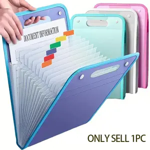 Handheld 13-Layer Folder Accordion Bag, Office File Bag, Student File Bag, A4 Clip Storage Bag, Files Organizer, Expanding File for Home Office School