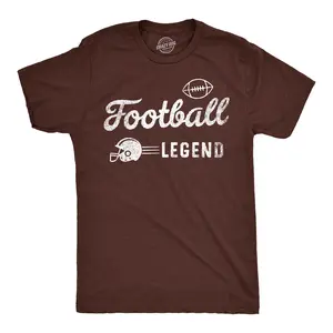 Mens Football Legend Funny T Shirts Sarcastic Sports Graphic Tee for Men Mens Funny T Shirts Cool Vintage Fashion T-Shirt Gift Classic Menswear Sarcastic Apparel for Men Funny Football Short Sleeve Novelty Tees Brown -