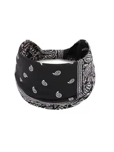 Bohemian Style Paisley Print Headband, Non-slip Wide and Tall Elastic Adjustable Zigzag Headband, 2024 Summer Women's Carnival Girls Hair Accessories