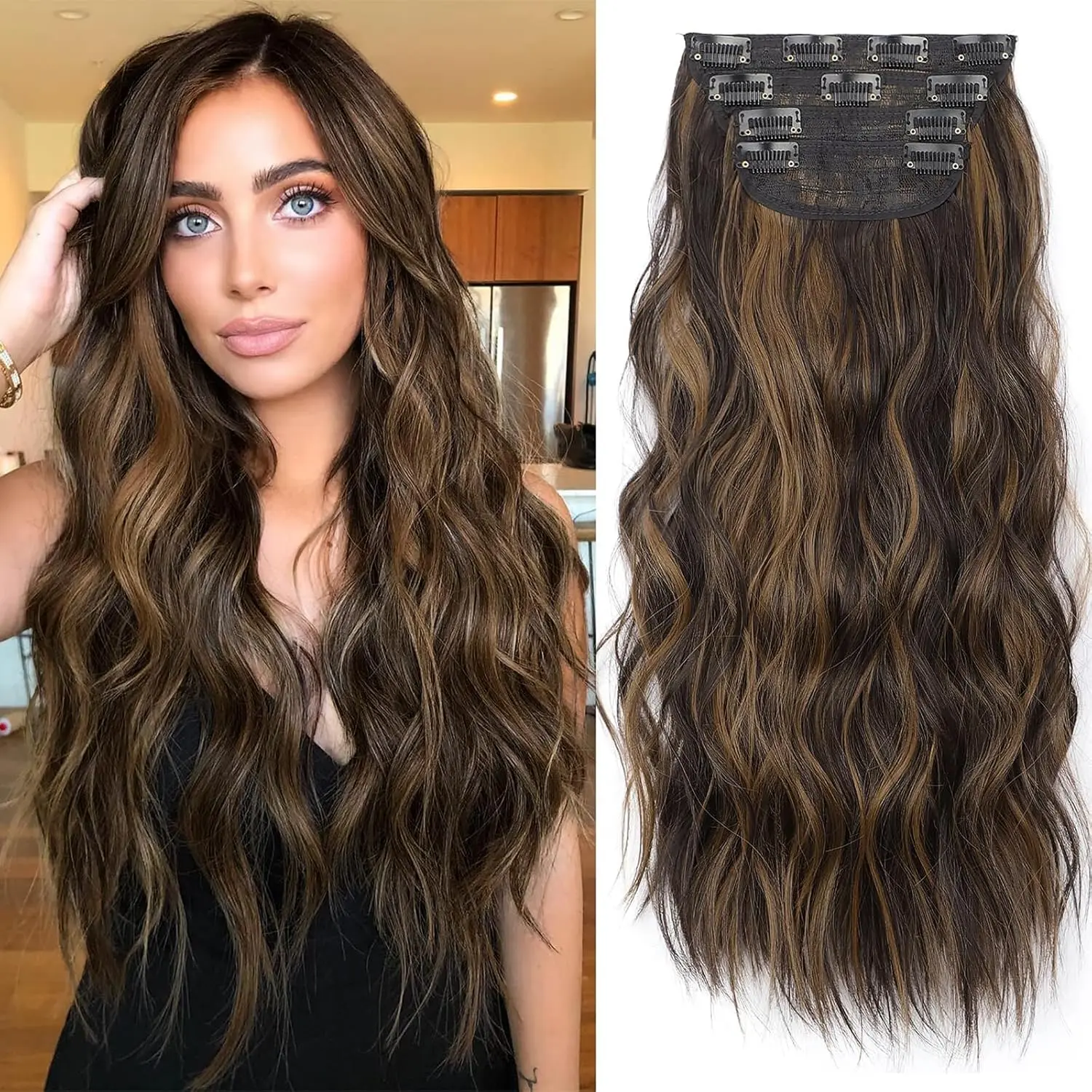 24inch Chocolate Brown mix Caramel Blonde