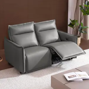 ModernMate 68.5" Power Recliner Loveseat with Zero Gravity, Zero Wall Hugger Design, Faux Leather Dual Reclining Couch with USB & Type-C Ports, 27.6" Oversized Wide Seats Sofa for Living Room, Grey