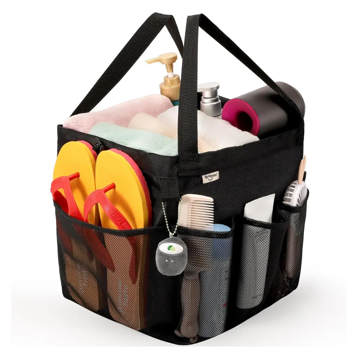 Mesh Shower Caddy Bag with 8 Pockets, Portable Shower Organizer for College Dorm, Gym, Camping, Travel & Swimming, Large Capacity Toiletry Storage Tote