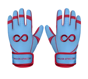 Original Series – Powder Blue & Red Short Cuff Pro (100% 0.9mm AAA-Grade African Goat® Leather) (Copy)