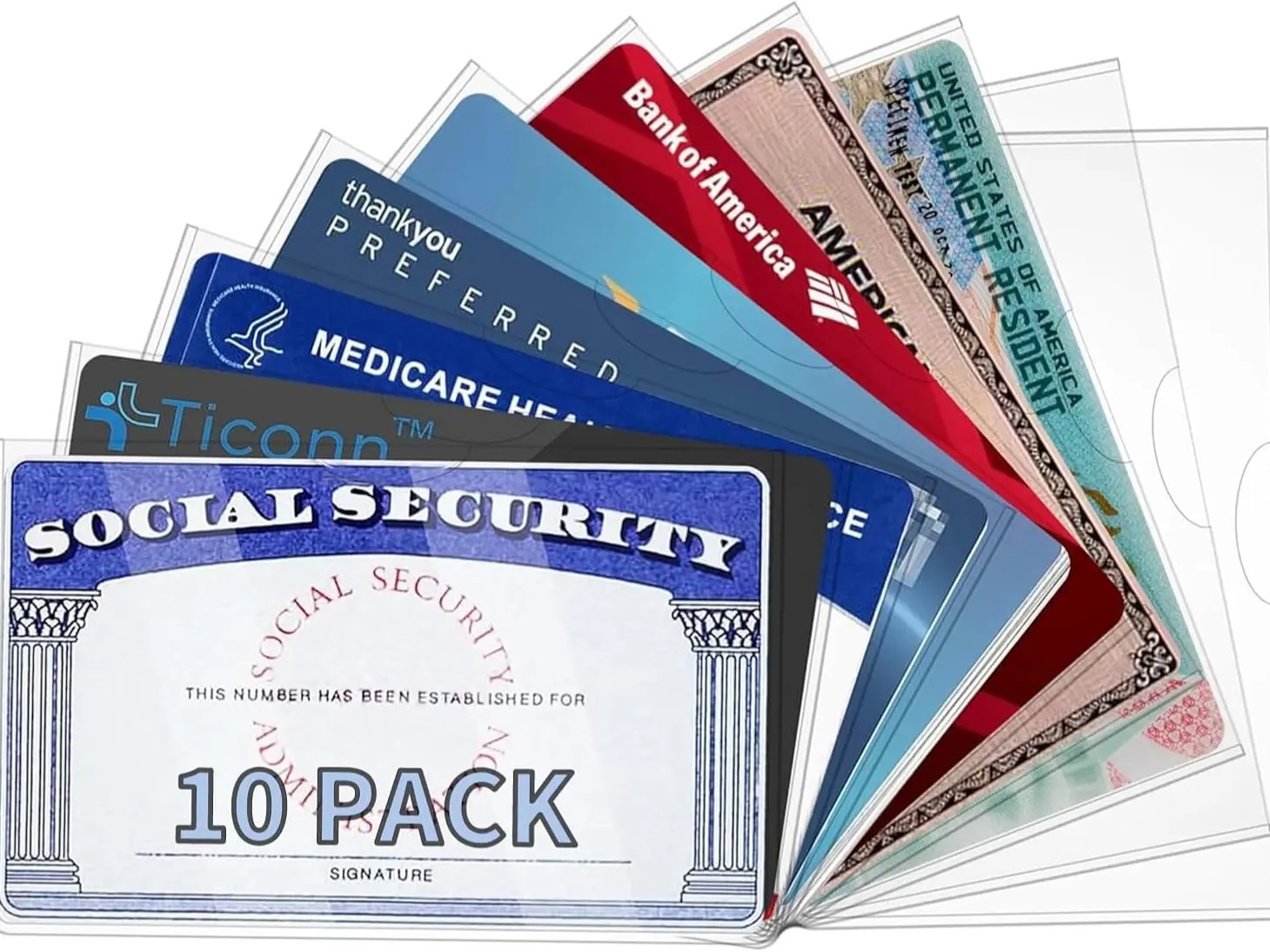10 Pack Social Security Card Protector Medicare New Credit Card Holder,24 Mil Soft Clear Card for Waterproof SSN Card ProtectorID/Debit/Credit Card Covers Sleeve(10) - TikTok Shop 10 Pack Social Security Card Protector Medicare New Credit Card Holder,24 Mil Soft Clear Card for Waterproof SSN Card ProtectorID/Debit/Credit Card Covers Sleeve(10) - TikTok Shop