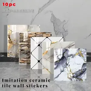 3D Mirror Effect Marble Pattern Wallpaper, Self-Adhesive Thickened Design, Anti-Collision, Moisture-Proof, Heat Insulation, Living Room Bedroom Decorative Wallpaper, Peel And Stick Wallpaper Designs