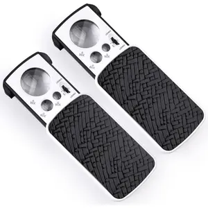 2 Pieces 30X 60X 90X Jewelers Loupe, Slide-Out Lighted Eye Loupe Magnifying Glass with 3 Light for Coins Gems Jewelry Rocks Watches (Black)