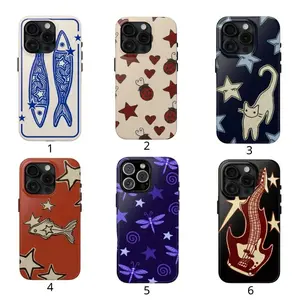 Red Ladybug Stars Hearts Phone Case, Cute Y2K Art, Whimsical Bug Cool Girly,phone Case Suitable for Iphone 11/12/13/14/15/16/17 Pro Promax Plus Air– Check Our Available Sizes