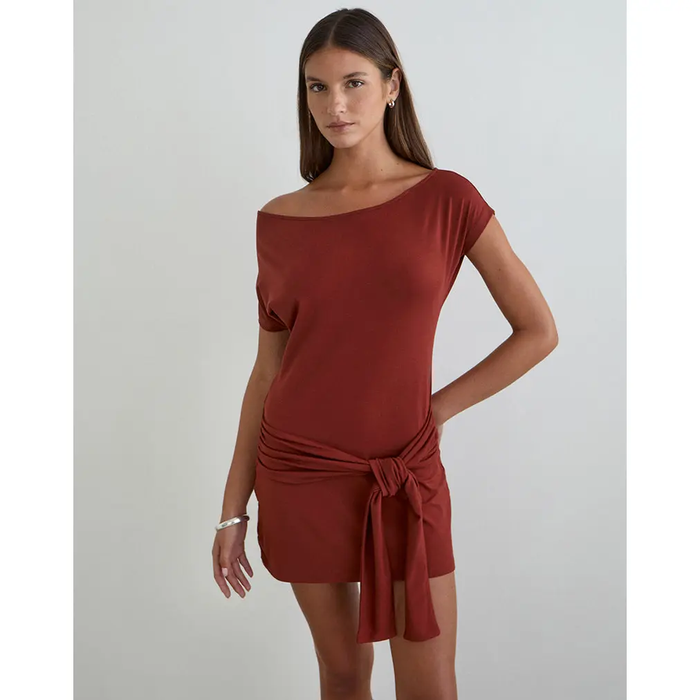 Genya Mini Dress in Jersey Fired Brick