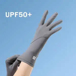 Long Ice Silk Sun Protection Gloves, Upf 50+, Touchscreen Anti-Slip Cool Design, Ideal for Spring/Summer Cycling, Driving, Unisex Outdoor Sports
