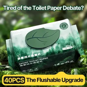 40/120 pieces of wet toilet wipes, flushable toilet paper, odorless, widened and enlarged, moderate moisture, suitable for home and travel use, disposable household wet wipes, quick dispersing, toilet paper, adult tissues.