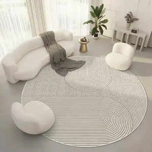 Round Area Rug, Minimalist Casual Soft Non-slip Washable Rug, Minimalist Rug, Home Living Room Rug, Decorative Carpet for Home Living Room Bedroom Study Room Decor, Room Decor for Women
