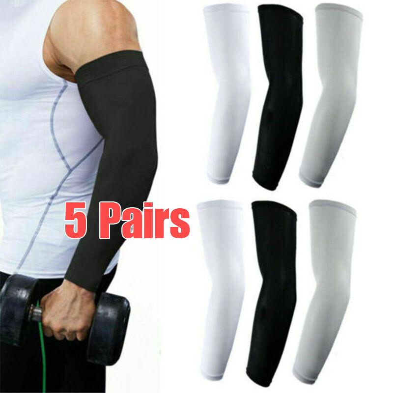 1-5 Pairs Cooling Arm Sleeves Cover UV Sun Protection Outdoor Sport Men