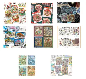 4-in-1 Miniature Scene Sticker Set, A Curated Collection of 3D Stickers for Scrapbooking & DIY Decals. Versatile & Creative Fun. (Tweezers Included)