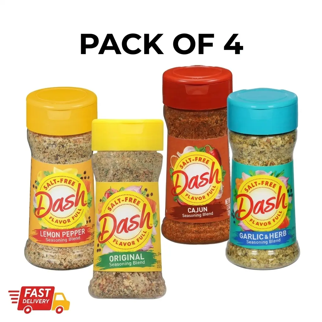Dash Seasonings Blends Variety Pack 4 Pack Salt-Free, Kosher, 2.5 oz bottles