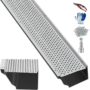 Garvee Gutter Guard- 5" Wide, Aluminum Leaf Filter, 26 PCS, 104 ft Total Length - 0.157'' Hole Diameter & 0.02'' Thick,Durable, Easy DIY Installation for All Roof Typesor Gutter Type